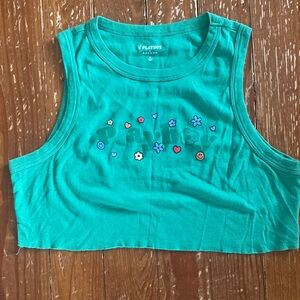 Playboy by pacsun bright green crop top size M